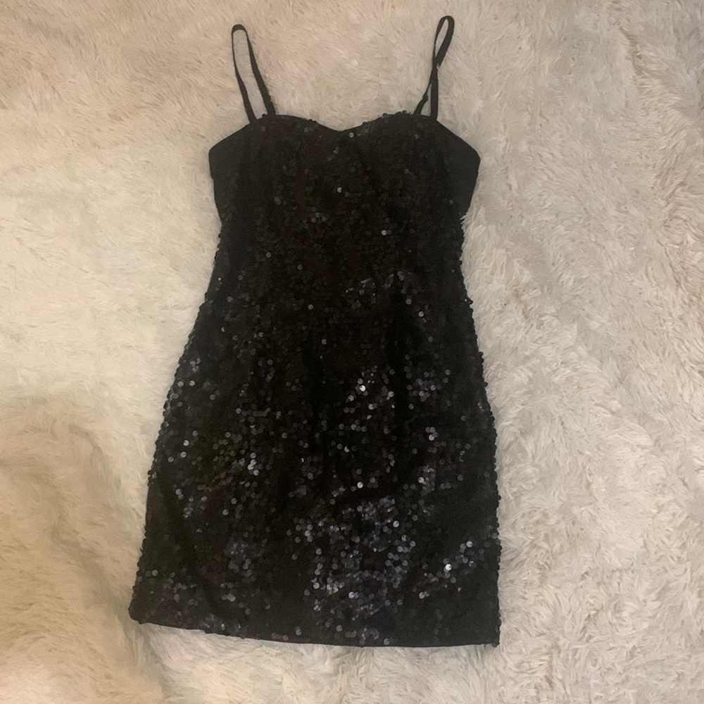 Black sequin dress